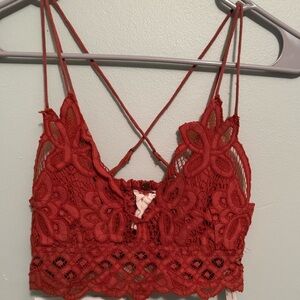 FP One halter top Sz XS crochet detail (S25)